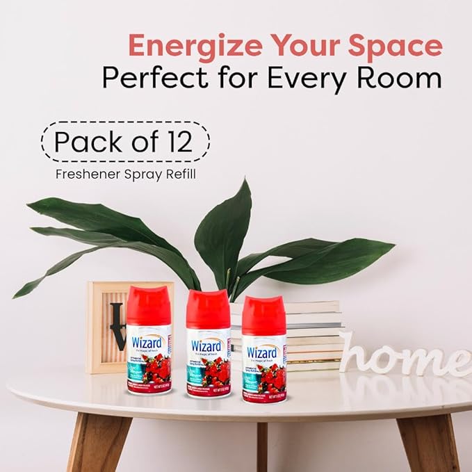 12 WIZARD AUTOMATIC SPRAY REFILLS 5 oz ROSE BOUQUET