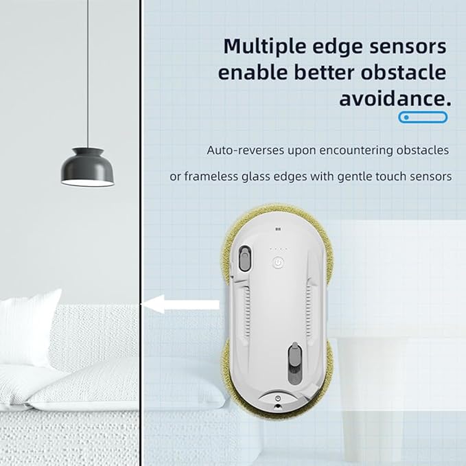 Window Cleaning Robot smart Window Cleaner with Automatic Water Spray 3 Routes UPS Power-Off Protection Wireless Remote Control Command Suitable for Glass Doors Mirrors