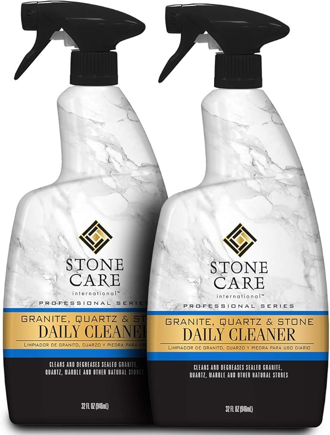 Stone Care International Granite Cleaner - 32 Fluid Ounces (2 Pack) Granite Marble Quartz Tile Travertine Limestone Slate Clean