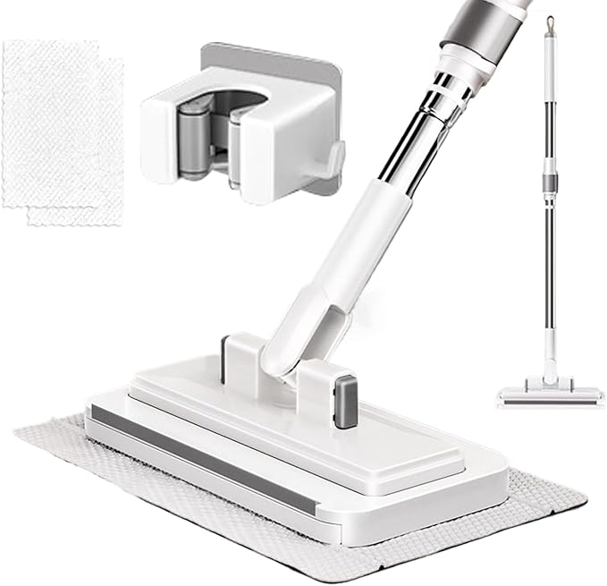 No Wash Mop Clip on Cleaning Tool Compact Wet Dry Mop Zero Touch Mini with Swivel Head Floor Cleaner with Multi Use Home Kitchen Bathroom Living Room Hardwood Tile Laminate Marble