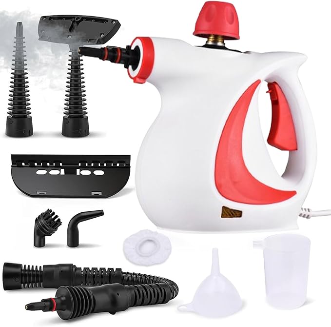 Steammaster Pro Handheld Steam Cleaner 10 In 1 Handheld Pressure Multi Purpose Cleaner Home Use (Red)