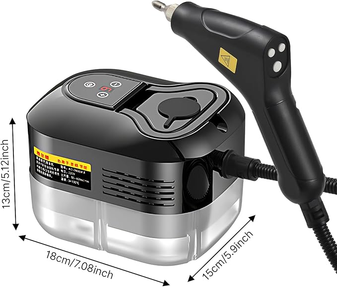 Decdeal Handheld Steam Cleaner with 6pcs Accessories Touch Screen 6 Levels Adjustable 105℃/221℉ Deep Cleaning Steamer with Portable Handle 1200ml/40.5oz Water Tank