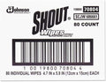 SC Johnson Shout 686661 Wipe &amp Go Instant Stain Remover 4.7 x 5.9 80 Packets Pack of 1