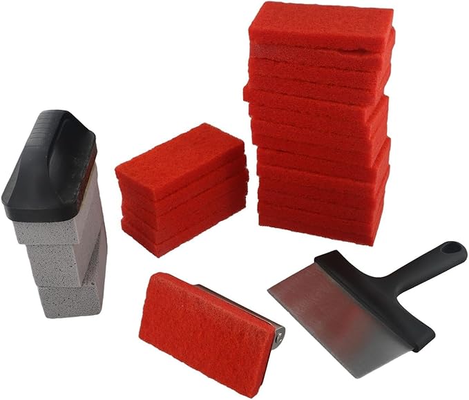 Griddle Cleaning Kit for 26 Pieces- Heavy Duty Grill Cleaner Kit Wit Gardening and Home Furnishings Accessories