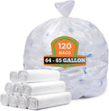 Veska 64-65 Gallon Clear Trash Bags 120 Count Bulk Large Clear Trash Bags Heavy Duty Garbage Bags Large Garbage Bags and Trash Can Liners 120 Bags on Roll