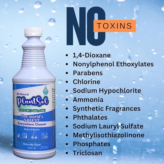 Plantsol 8X All Purpose Cleaner Concentrate Light Citrus 32oz Makes 8 Quarts All-Natural Plant-Based Multi-Surface Refill Eco-Friendly &amp Non-Toxic