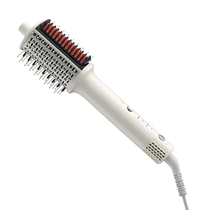 Ellena E1 Blow Dryer + Straighten Hair Brush Dual Mode Hot Air Brush with 110000RPM High Speed Brushless Motor/Oval Air Barrel/3D Teeth Heated Comb/Handheld Cored Styler Tool for All Hair Types