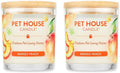 Pet House Candles Plant-Based Clean Burning Long Lasting Pet Odor Candles for Home 60 Hour Burn Time with a Natural Fiber Wick - Mango Peach 2 Pack