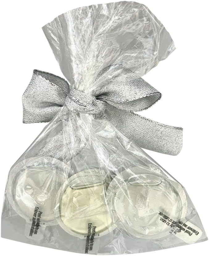Bath &amp Body Works SNOWFLAKES &amp CASHMERE FROZEN LAKE &amp FRESH BALSAM Car Fragrance Refill 3-Pack – 0.2 fl oz Each – Winter &amp Holiday Scents – Gift set with 20-Inch Metallic Silver Ribbo