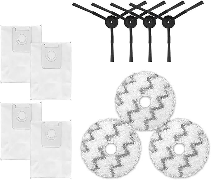 BeNtli Smart Vacuum Cleaner Spare PartsMain BrushHepa FilterDust BagSide BrushMop ClothCompatible for Roidmi Eva (Color : As Shown-02)