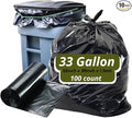 33-38 Gallon Black Garbage BagsTrash Bags 33x 39 100 Count – Extra Large Garbage Bags for Kitchen Office Lawn Maintenance and Leaf Cleanup
