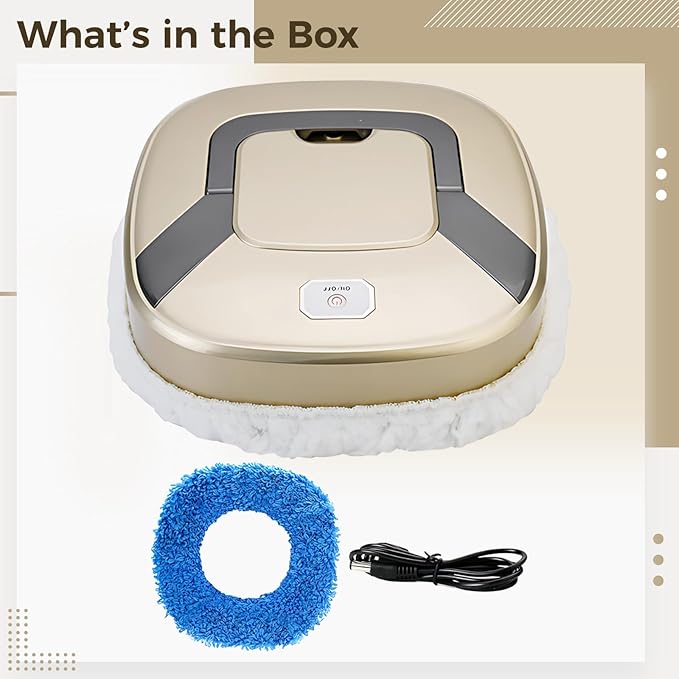 Home Robot Mop Automated Wet and Dry Floor Cleaning Machine 3600 Mah Battery Effortless Operation Fantastic for Many Hard Surfaces Gold Aesthetic