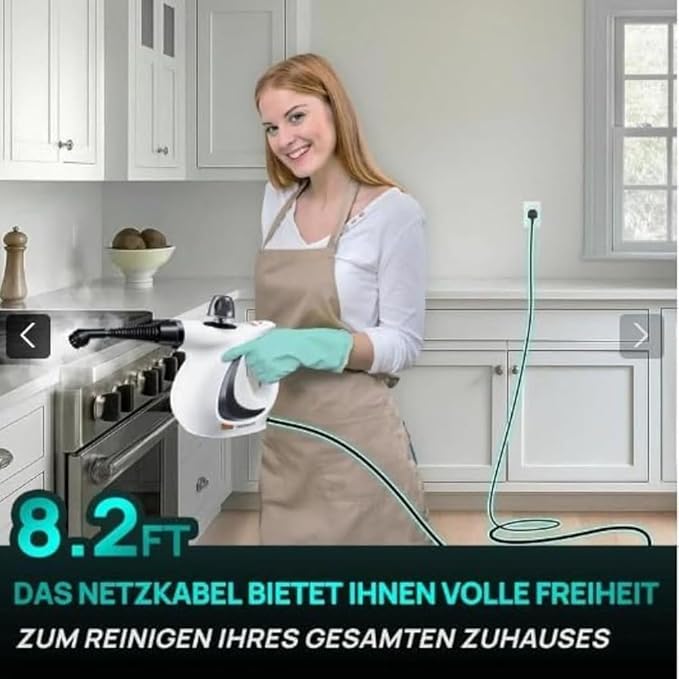 Multi-Purpose Handheld Steam Cleaner High-Power Disinfection Steamer with 9 Accessories for Home Kitchen Bathroom Tile Grout Furniture and All Surface Cleaning