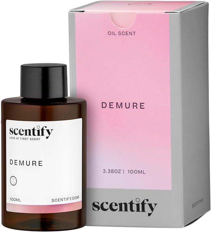 Scentify Demure Aroma Oil Refill for Diffusers – Fresh Citrus &amp Soft Floral Scent with Musk &amp Sandalwood – Luxury Aromatherapy Fragrance Oil 100ml / 3.38oz