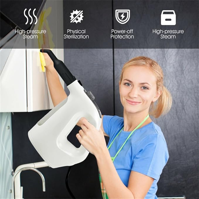Handheld Steam Cleaner for Home Use - 1400W Rapid-Heat System 257°F High-Temp Steam 2 Bar Pressure Chemical-Free Deep Cleaning