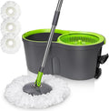 Spin Mop Bucket SystemMasthome Pedal Spin Mop and Bucket with Wringer SetEasyWring Microfiber Mop with 3 Mop Pads360°Spinning Floor Cleaning System - Home &amp Office Suitable