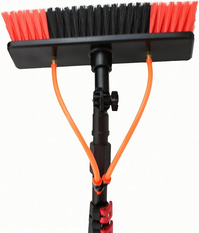 Water Fed Pole Kit Window Cleaning Poles Water Fed Cleaning Brush Extendable Telescopic Pole Water Fed Brush for Window Glass/Solar Panel18FT/5.4m