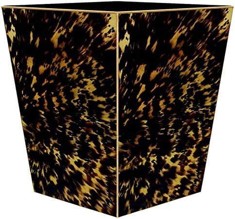 Marye-Kelley Tortoise Shell Wastepaper Basket with Flat Top