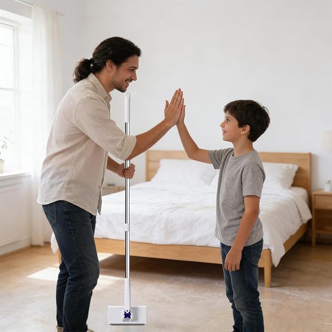 Genérico Lazy Mop - Wet or Dry Floor Cleaning Supplies | Automatic Mop with Cloth Clip | for Kitchen Doors Slots Walls and Bathroom