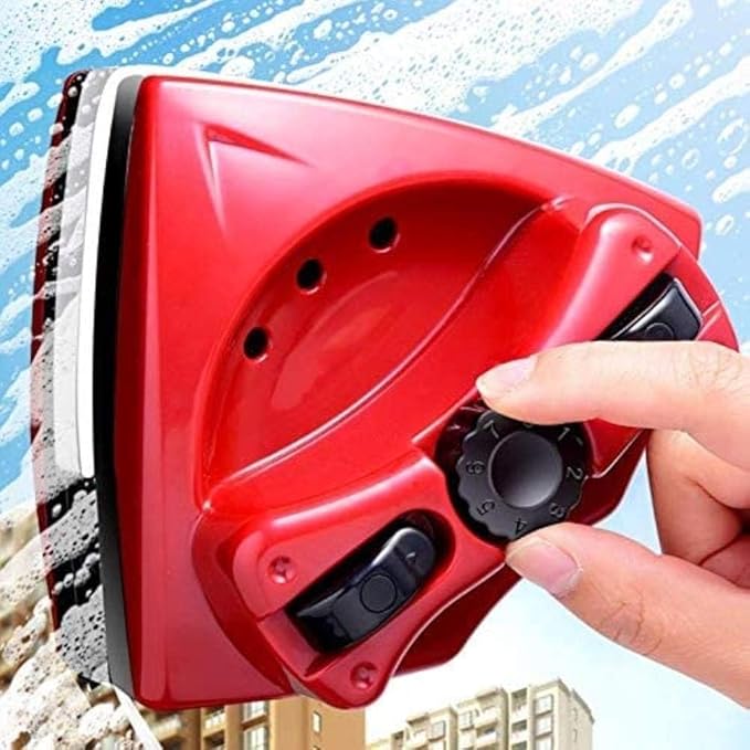 Outside Magnetic Window Cleaner Double-Sided Glass Wiper Cleaner for Double Glazed Windows Window Cleaner Wiper Glass Washing Cleaning Tool Brush Yellow