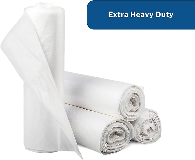 Inteplast Trash Can Liners - Extra Heavy Duty - Star-Sealed Bottom 0.70 mil - Clear 16 gal Capacity 24 in x 32 in