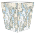 Marye-Kelley WB1709-Narragansett Bay Nautical Chart Wastepaper Basket