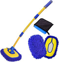 Car Wash Brush with Long Handle Microfiber Towels Car Wash Kit Cleaning Supplies Car Wash Mop Mitt with 2 Replacement Head  Extension Pole Car Brush Cleaning Kit for Cars Trucks(Blue)
