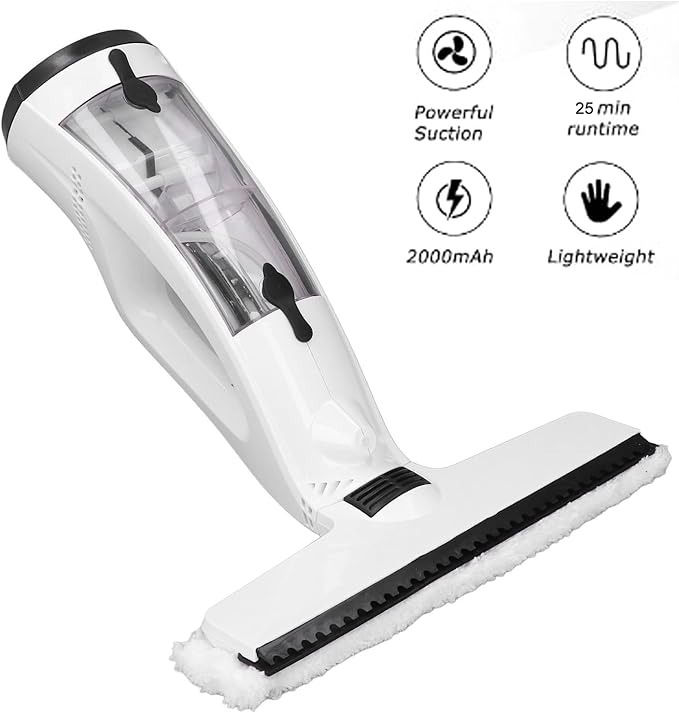 Electric Window Squeegee Glass Cleaner Tool 3 in 1 Mirror Window Cleaner Squeegee Kit with Spray Cordless Electric Window Vacuum for Windows Tiles Glass Mirror