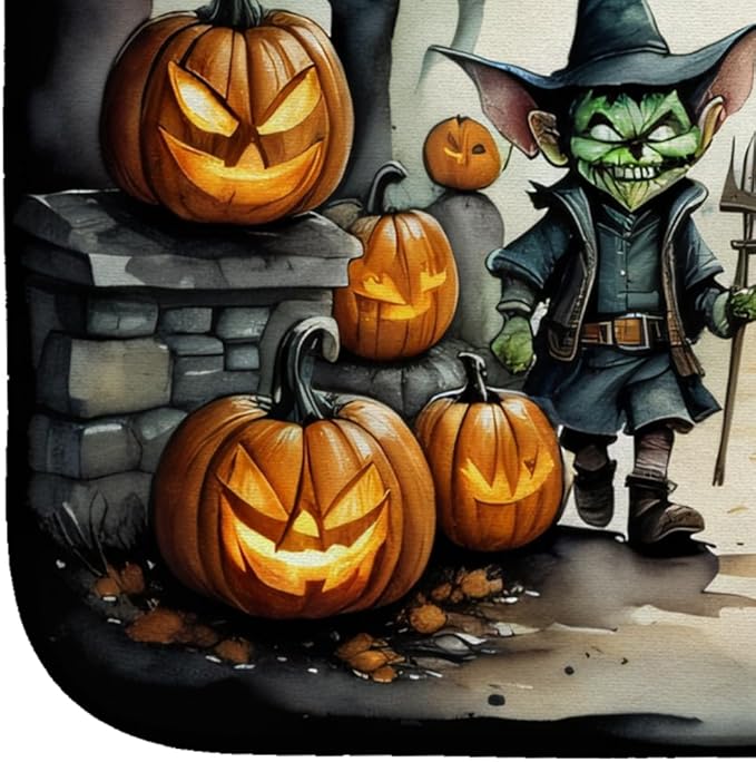 Caroline's Treasures DAC2246DDM Goblins Spooky Halloween Dish Drying Mat Absorbent Dish Drying Mat Pad for Kitchen Counter Dish Drainer Mat for Countertop 14 x 21 Multicolor