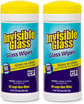 Invisible Glass 90160-2PK Glass Cleaning Wipes Pre-Moistened Streak-Free and Lint-Free Safe for Windows Mirrors Windshields and Tinted Glass 40 Count (Pack of 2)
