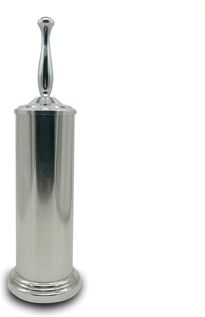 Chrome Silver Metal Toilet Bowl Brush with Handle Lid Holder Durable Bathroom Cleaning Tool for Easy Toilet Maintenance Bathroom Toilet Brush for Efficient Cleaning and Hygiene