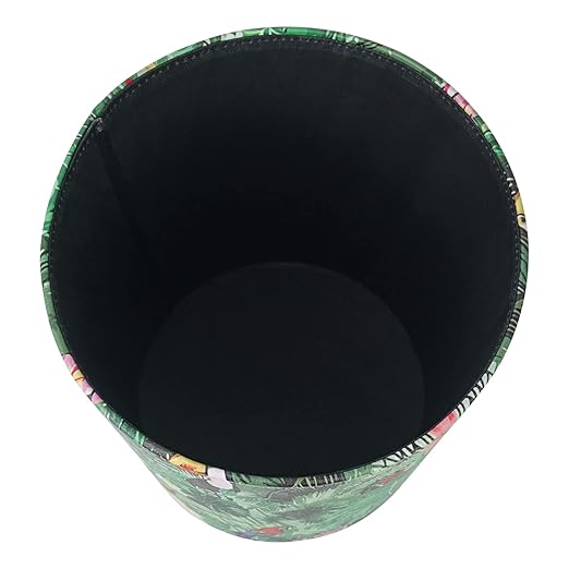 DreamsEden Decorative Trash Can - Vintage Toillet Paper Bin Waist Basket for Bathroom Bedroom Office (Tropical Plants)