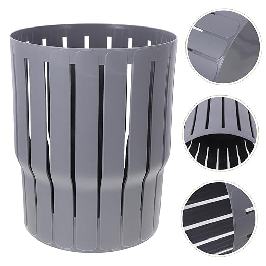 Thick Hollow-Out Small Trash Can Home Wastebasket Bin Material Office Bedroom Rubbish Bucket for Kitchen Living