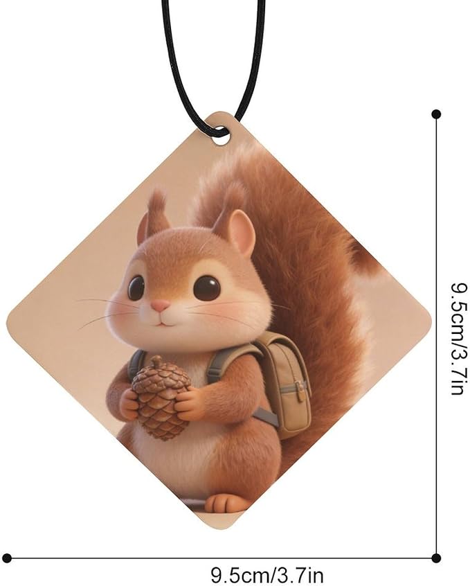 5PCS Car Air Freshener Hanging Personalized Double Sided Squirrel Small Backpack Car Fresheners Long Lasting New Cars Scents Cute Automotive Freshies for Closets Drawers (tea)