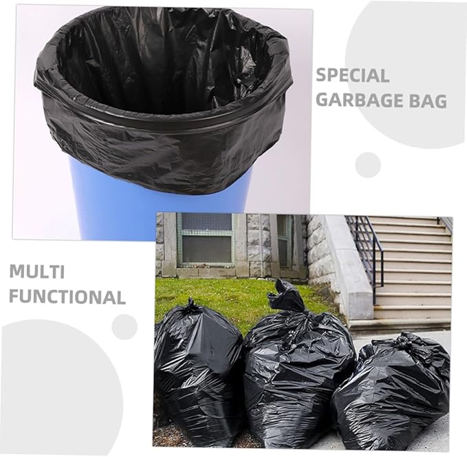 50pcs Heavy Duty Large Trash Bags 80x100cm Contractor Garbage Bags for Outdoor Commercial and Office Use Black Extra Large 100l Bin Liners for Yard and Property Cleanup