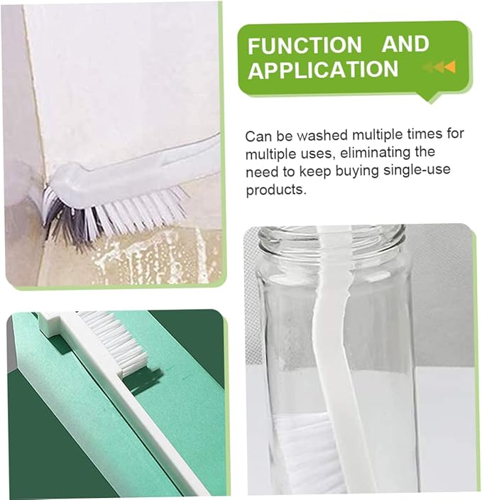 8pcs Bathtub Deep Cleaning Brush Double Corner Brush Grout Cleaner for Cleaning of Sinks Tiles and Hard Reach Areas Flexible Bristles for