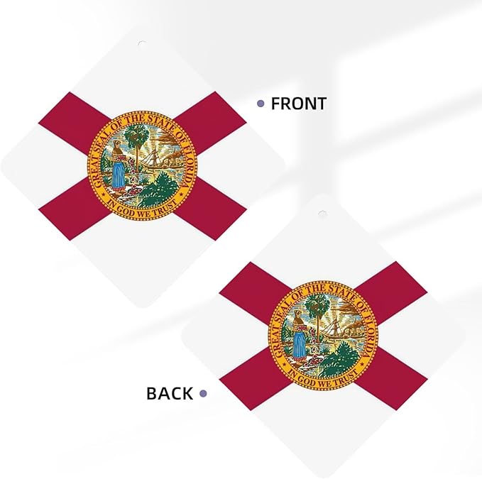 Florida State Flag Printing 10 Pcs Car Air Freshener Hanging Sheets Car Scented Hanging Sheets With Rope For Car Home