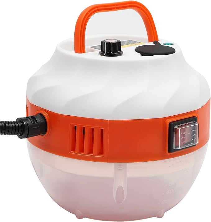 Handheld Steam Cleaner 1.6KW High Pressure Steamer for Cleaning Portable Corded Steam Cleaner for Home Use 0.35Gal Water Tank 221℉ High Temperature Fast Heating Steamer for Car Detailing (White)