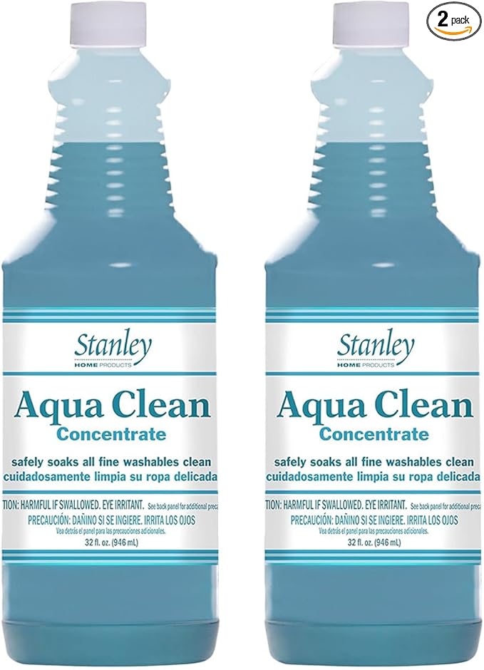 Stanley Home Products Aqua Clean Concentrate - Delicate Laundry Detergent - Gentle Formula Effectively Cleans Tough Stains in Minutes Protects Fine Wool Knits and Other Fabrics Wash Up to 64 Loads (Pa