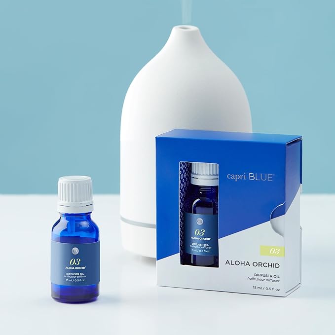 Capri Blue Diffuser Oil Refill - Premium Fragrance Oil - Use with Electric or Ultrasonic Diffusers for Home - Long Lasting Floral Scent (Aloha Orchid 0.5 fl oz)