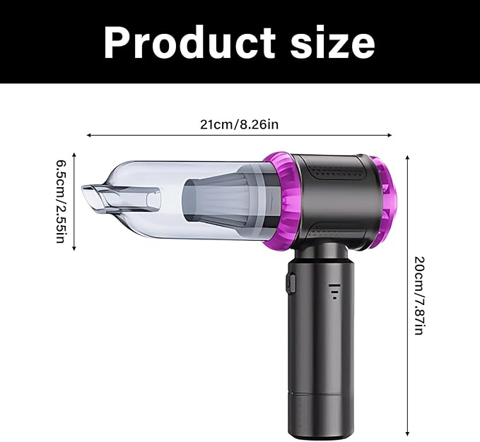 Powerful 22000Pa Wireless Handheld Vacuums Cleaner with 6000mAh Battery and 8 Accessories for Car Upholstery Home Office