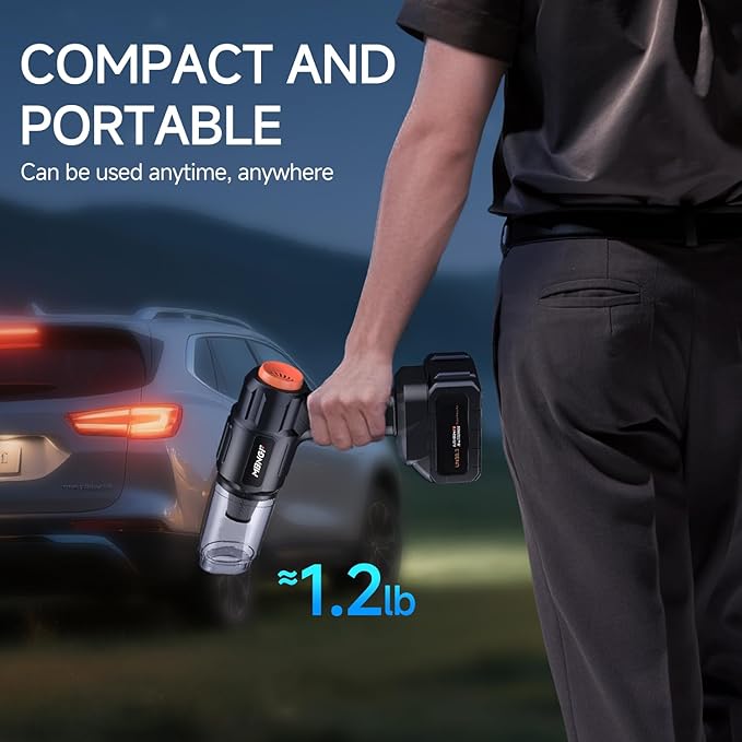 Car Vacuum Portable Cordless35000PA High Power Suction &amp Blower Handheld Vacuum Cleaner for Car Home Desktop KeyboardBirthday Gifts for Men Dad Husband(Midnight Black)