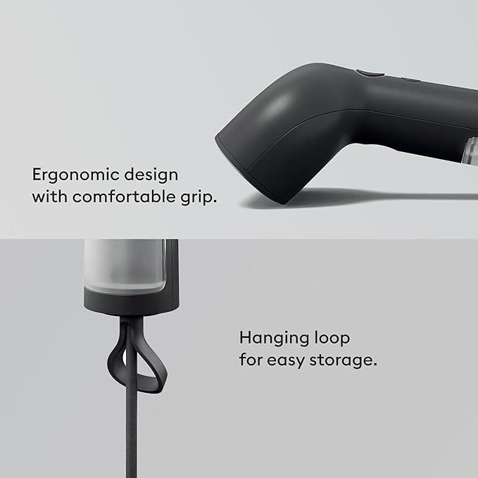 Steamery Handheld Clothes Steamer Cirrus X 1200W Steam Output 20g/min Heat up in 20 Seconds Portable Minimalistic Scandinavian design Black