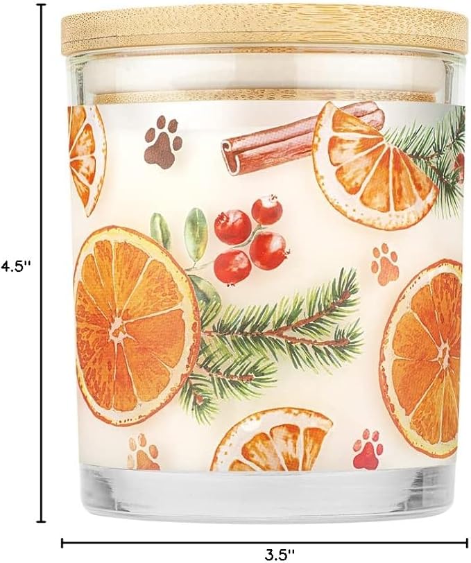 One Fur All Pet House Fall Candles Long Lasting Clean Burning Soy Wax Scented Candles for Pet Odor Orange Spice 2 Pack