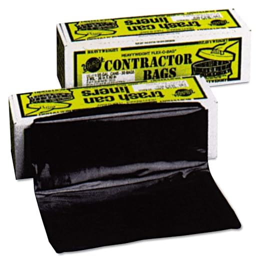 Warp's HB55-30 FLEX-O 55 Gallon Capacity 36 in. x 56 in. Heavyweight Trash Bags - Black (Box of 30 Each)Q