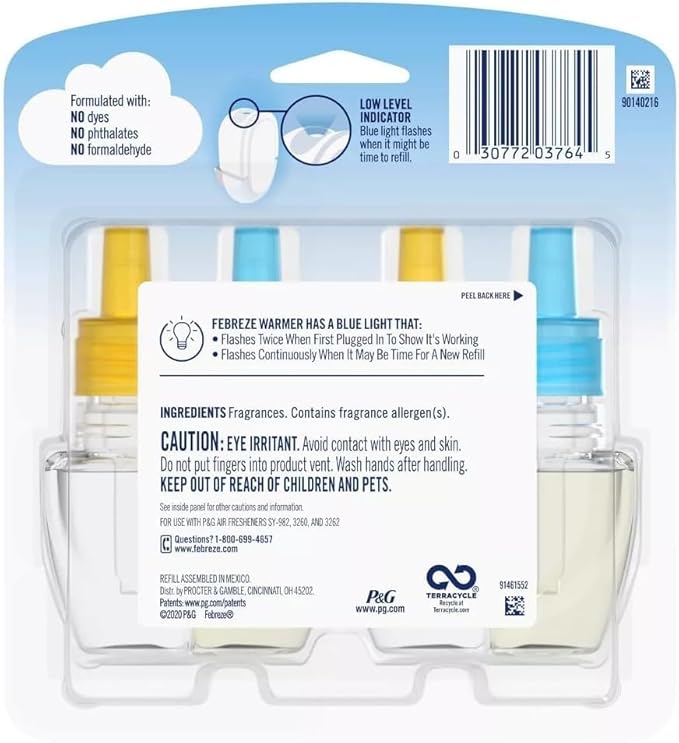 Febreze Plug with Fade Defy Technology Air Freshener (2) of 0.87 fl oz Refills (Fresh Lemon)