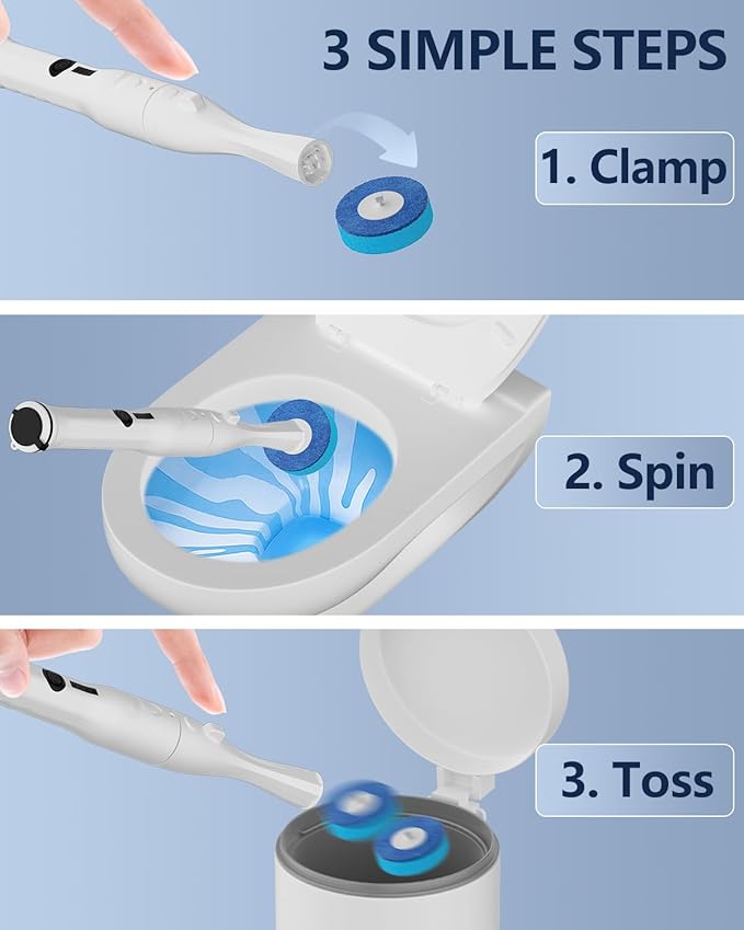 Electric Toilet Brush and Holder Set Leebein 8 in 1 Electric Toilet Bowl Cleaning Kit with 8 Replaceable Brushes Hard Nylon Brush and Soft Silicone Brush 6 Refills Disposable Cleaner Brush