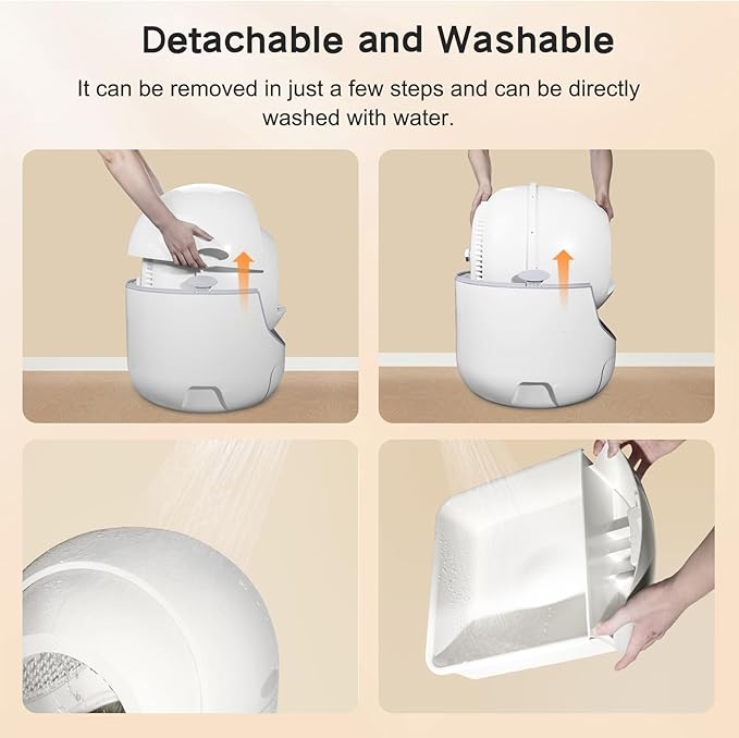 Self Cleaning Cat Litter Box Automatic Cat Litter Box with APP Control Odor Removal Safety Protection for Multiple Cats with Garbage Bags