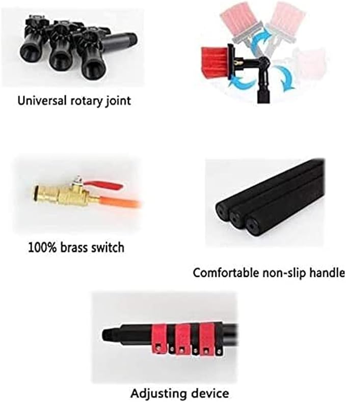 Window Cleaning Pole Water Fed Pole Kit Water Fed Telescopic Brush/Extendable Cleaner Conservatory Roof Suitable for Photovoltaic Panel Cleaning Trucks(10.8m)