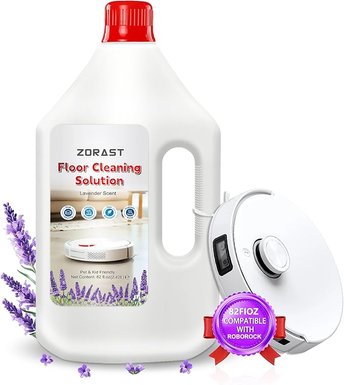 Lavender Scent Floor Cleaning Solution Compatible with All Roborock Mopping Robots (S7 S8 Qrevo Q7 Q8 series) Deep Cleans for Multiple Hard Floors Stain-Busting &amp Fresh-Scented